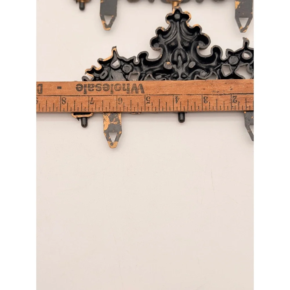Vintage Syroco Gold Ornate Floral Scroll Wall Pediment Appliques Set of 2 MCM